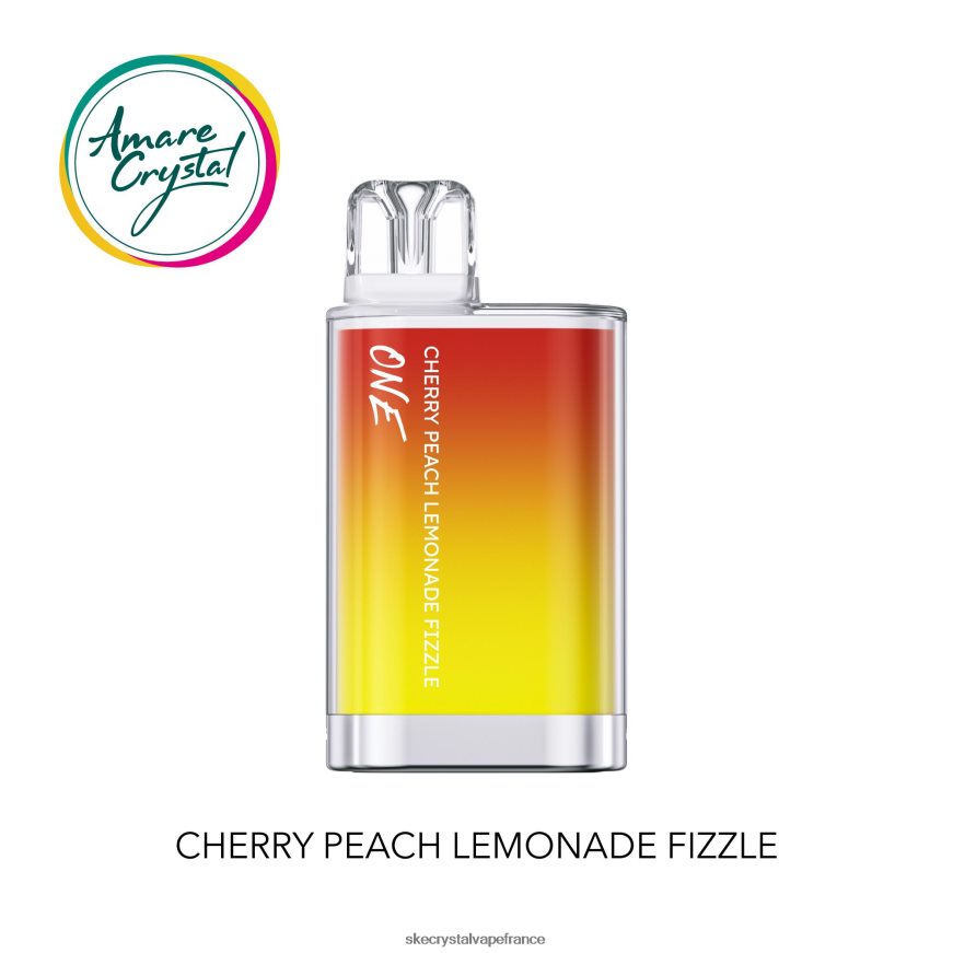 SKE Vape France - SKE amare crystal une vape jetable pétillant de limonade aux cerises et aux pêches R0422X24