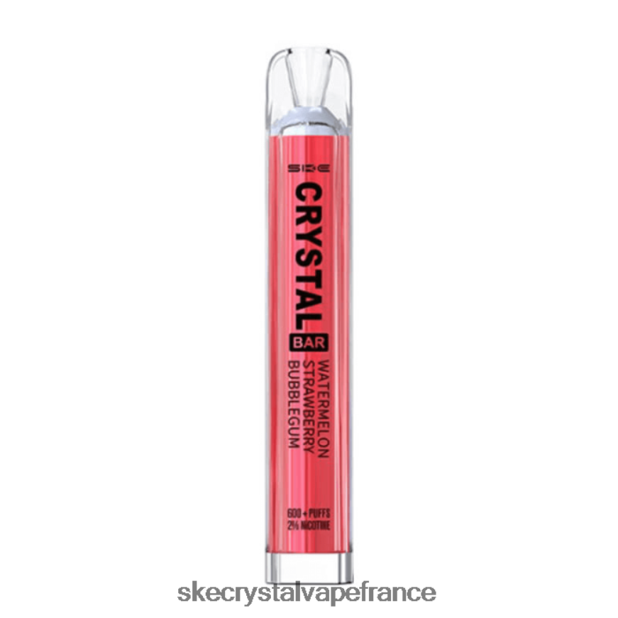 SKE Vape France - SKE vape jetable de barre de cristal bubblegum pastèque fraise R0422X79